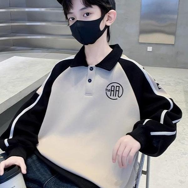 ポロシャツ 男の子 長袖 春秋 子供服 トップス 大童 襟付き 衛衣 かっこいい 春服