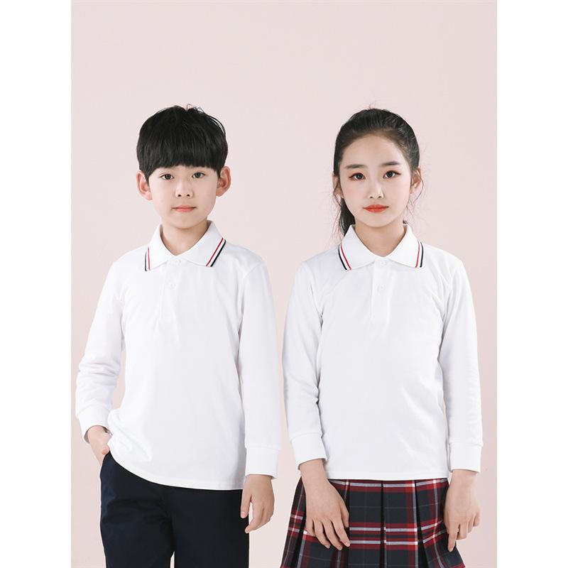 Tシャツ 子供 加絨 冬 白 長袖 トップス 男児 女児 小学生 スクール ポロシャツ