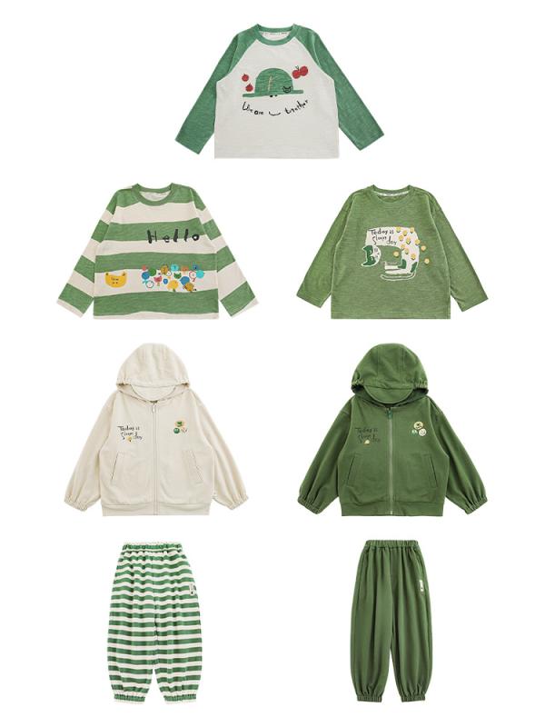 キッズ 男の子 長袖 Tシャツ セットアップ ゆったり アウター ファッション パンツ 上下セット