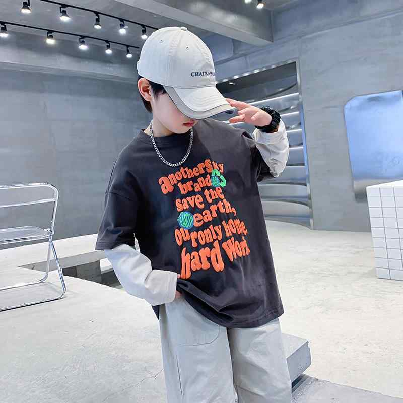 Tシャツ キッズ 子供 男の子 長袖 秋物 ゆったり 上着 カットソー