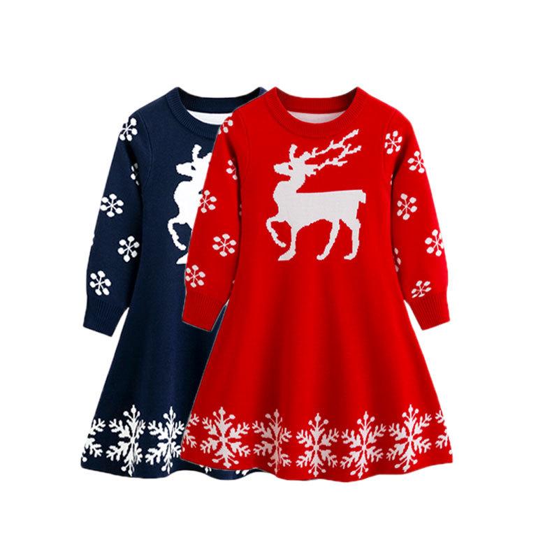ワンピース 子供 赤ちゃん 女の子 クリスマス トナカイ かわいい ニット セーター ...