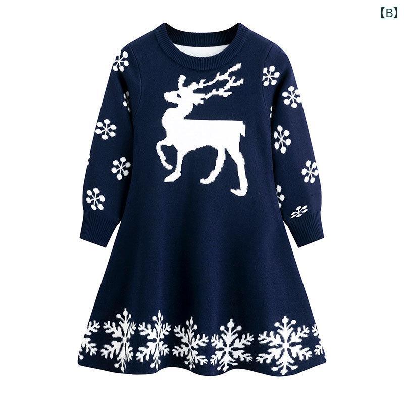 ワンピース 子供 赤ちゃん 女の子 クリスマス トナカイ かわいい ニット セーター ...