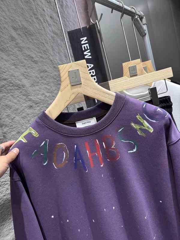 スウェット メンズ トップス 手描きプリント プルオーバー 秋冬 高見え おしゃれ リラックス ウェア カジュアル
