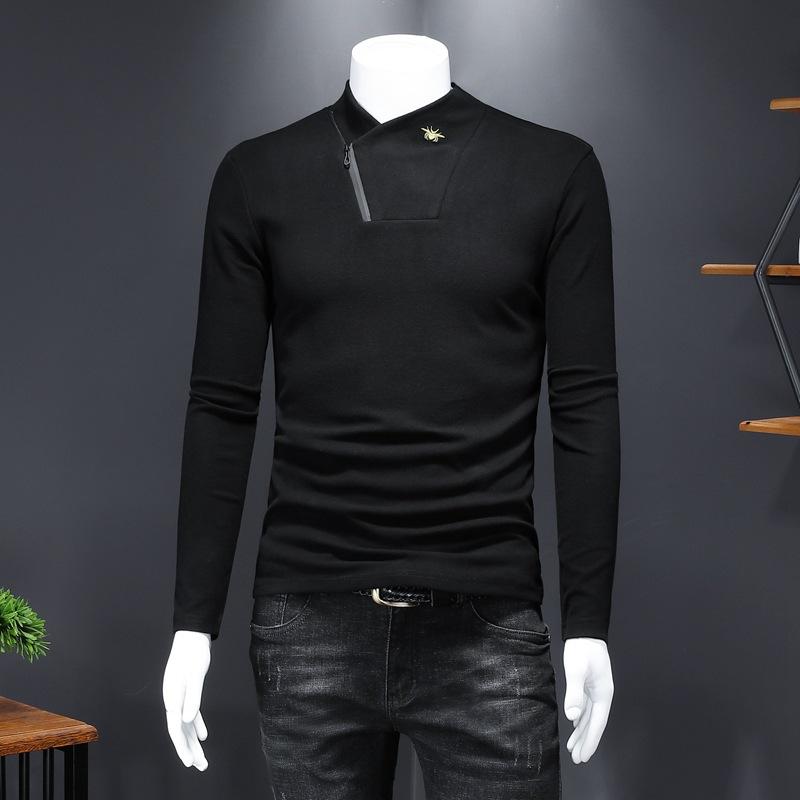 Tシャツ 男性用 秋冬 トップス Vネック 長袖 プルオーバー カットソー インナー あったか 防寒