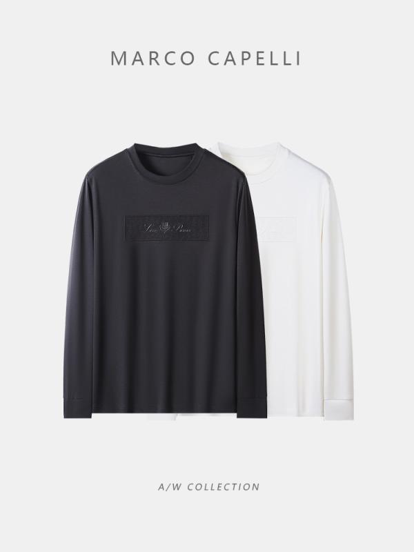 乐天商城 - Tシャツ メンズ 男性用 秋冬 部屋着 普段使い モダール 綿 長袖 インナー 肌触り 柔らかい カジュアル