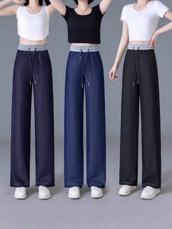乐天商城 - デニム レディース デニムパンツ ワイドパンツ 春秋 ファッション ロングパンツ ゆったり ハイウエスト ジーンズ ジーパン ズボン