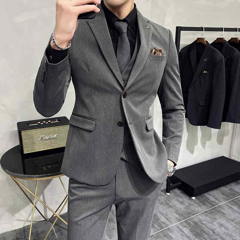 スーツ 男性用 スリム ビジネス フォーマル 無地 礼服 春秋 大サイズ