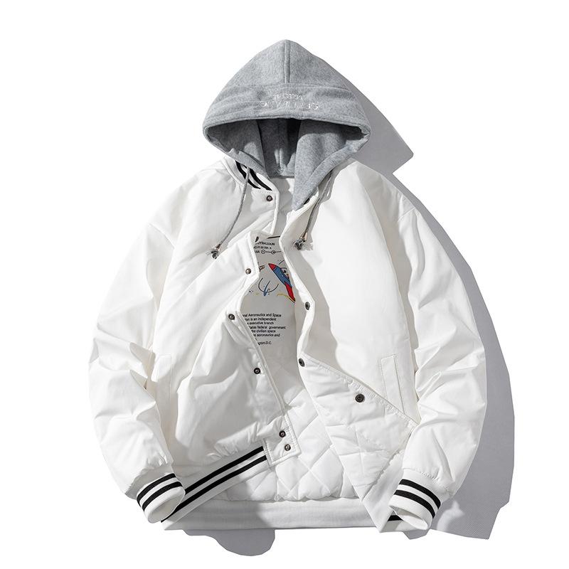 ジャケット 男性用 秋冬 美式 ストリート 加綿 アウター ロゴ 印刷 纯色 フライトジャケット