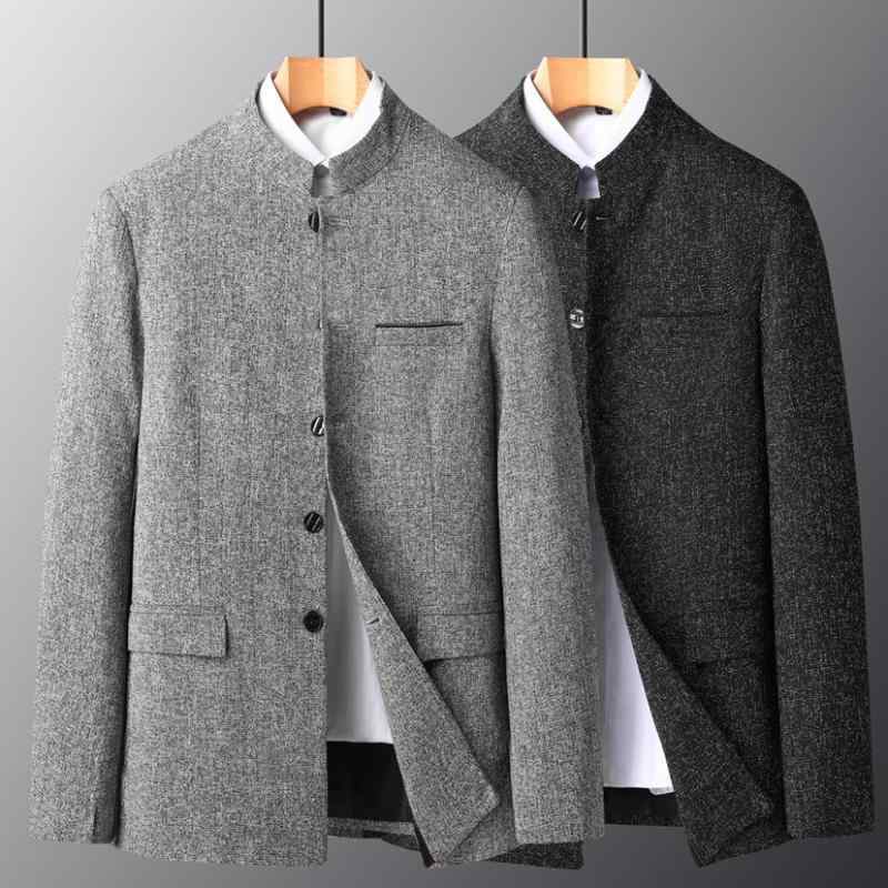 ジャケット メンズ 男性用 ビジネス カジュアル 立襟 シワになりにくい 紳士服 アウター トップス