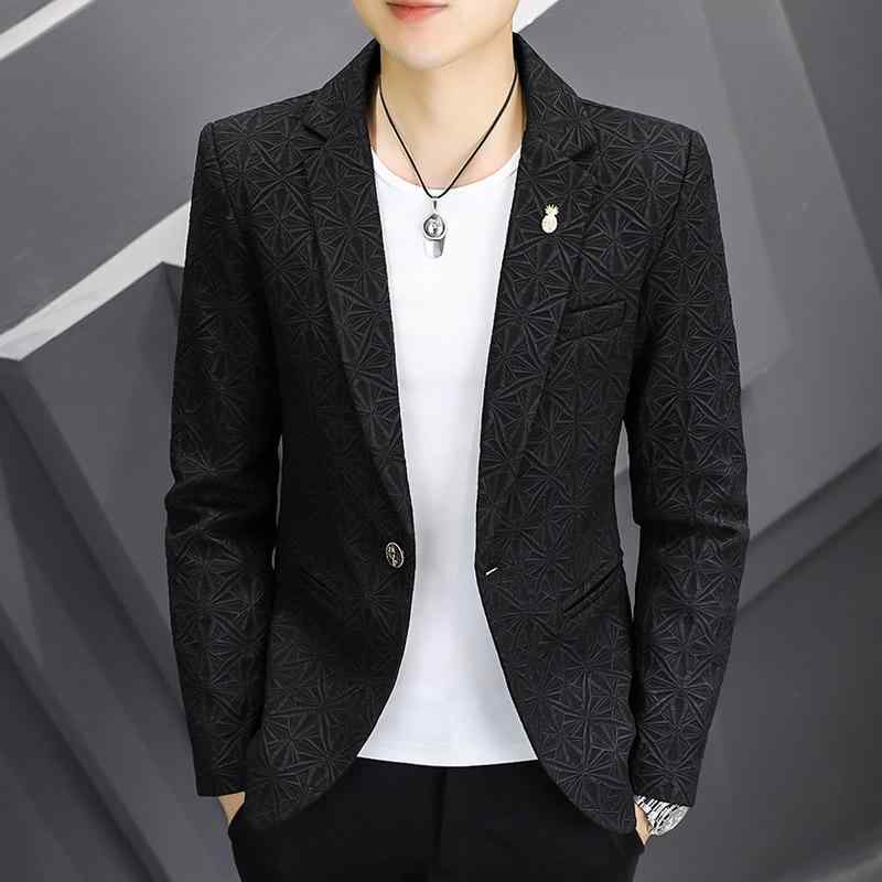 スーツ 男性用 大きいサイズ 春秋 ファッション カジュアル 花柄 長袖 スリムフィット ウェディング パーティー