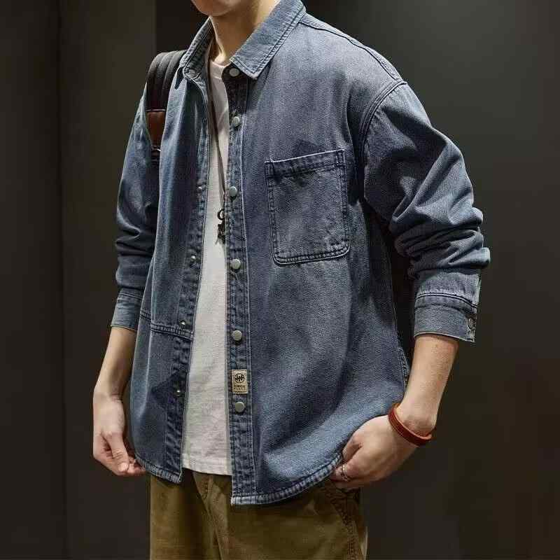シャツ メンズ 男性用 デニム ルーズフィット オーバーサイズ 春秋 ジャケット アウター トップス カジュアル アメカジ 普段使い