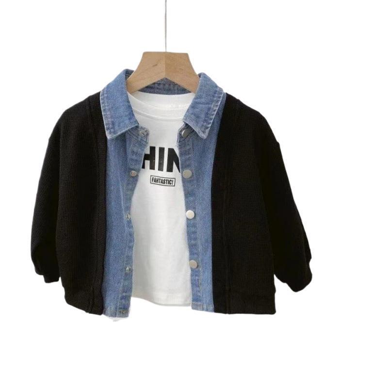 ジャケット キッズ 男の子 デニム アウター 子供服 春秋 洋風 ゆったり カジュアル 上着 羽織り