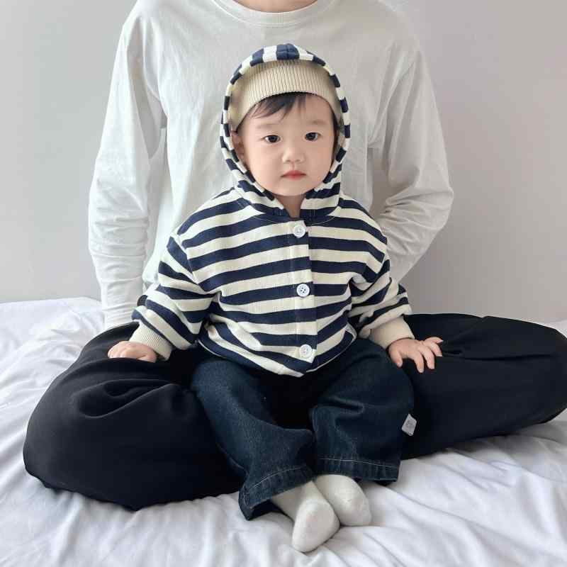 ベビー服 男の子 ストライプ パーカー カーディガン 赤ちゃん カジュアル 普段使い 羽織りもの 春秋