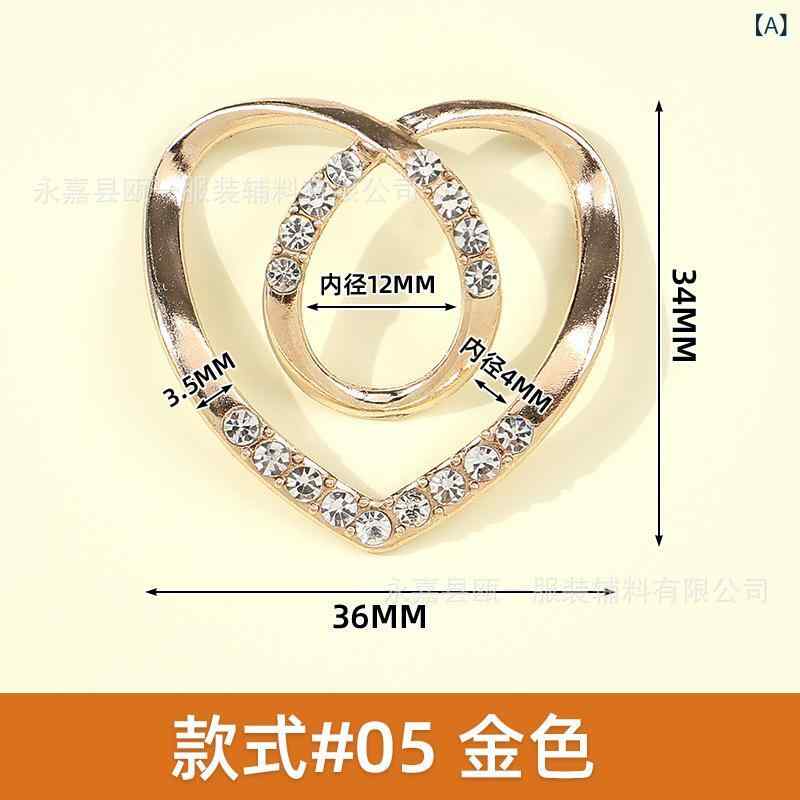 ブローチ 高級感 メタル 衣類 コーナー バックル ジルコニア パール 日字リング ウエスト スカーフ留め Tシャツ ブラウス トレンチコート 裾 結び目 固定 ウエスト調整