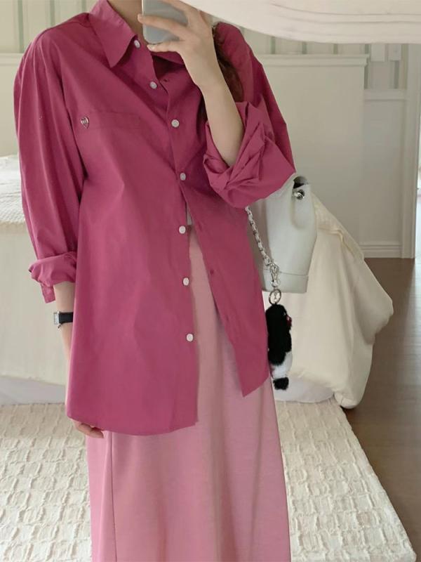 シャツ レディース 長袖 春秋 接触冷感 ゆったり 紫外線対策 通勤 韓国風 トップス 普段使い カジュアル