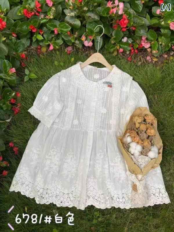 シャツ レディース 春夏 襟付き コットン リネン トップス ゆったり ブラウス カーディガン 森ガール ナチュラル2