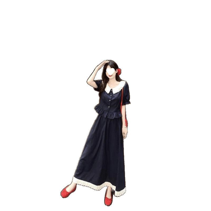 レディース 大きいサイズ セットアップ 春夏 ブラウス 半袖 花柄 フリル ハイウエスト スカート Aライン かわいい 韓国風 清楚 おしゃれ フェミニン ガーリー デート お呼ばれ