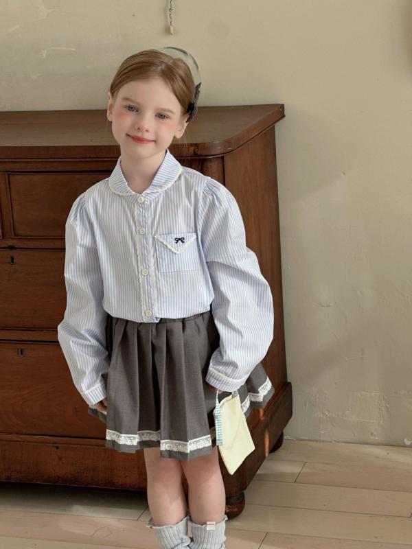 子供服 女の子 春物 襟付き シャツ スカート セットアップ バレエ風 花柄 フリル かわいい おしゃれ 入..