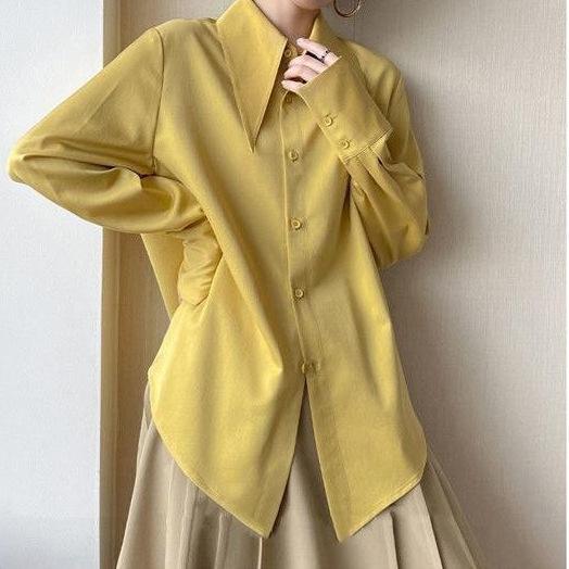 シャツ レディース 春秋 垂順 接触冷感 快適 겹쳐 레이어드 スタイリッシュ トップス