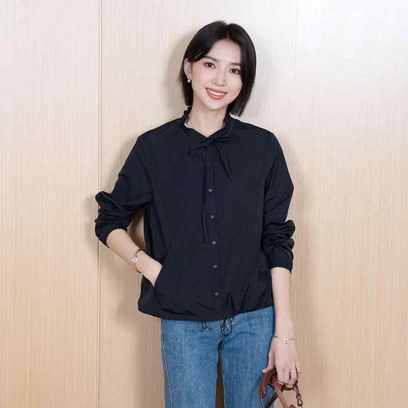 シャツ レディース カジュアル ショート ジャケット 普段使い シンプル ベーシック 長袖 トップス 服 春夏2