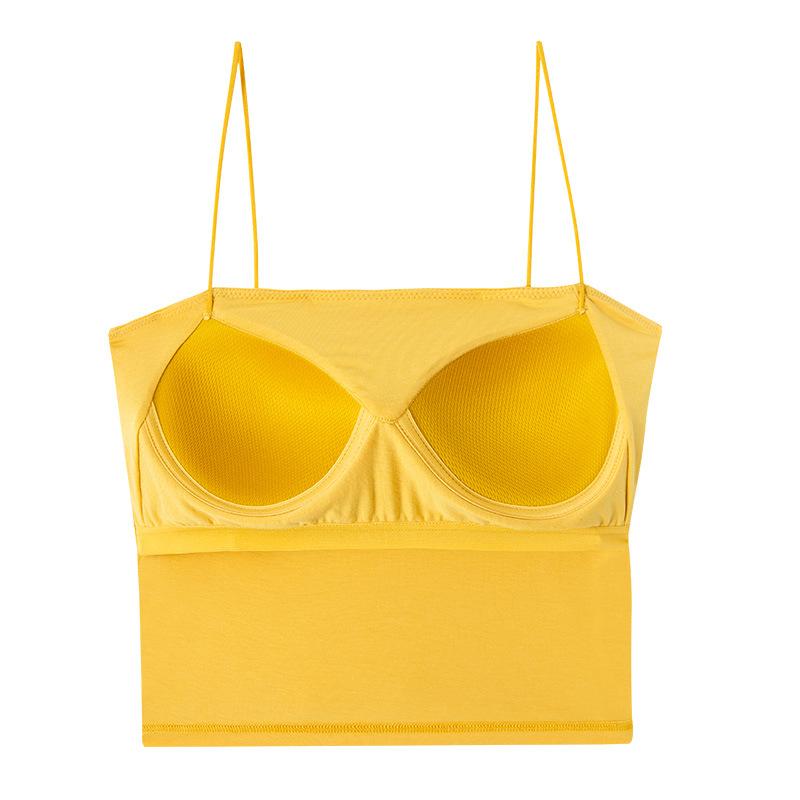 キャミソール レディース 再生繊維 カップ付き インナー 綿混紡 モダール ノンワイヤー ブラトップ 部屋着 ルームウェア ベーシック