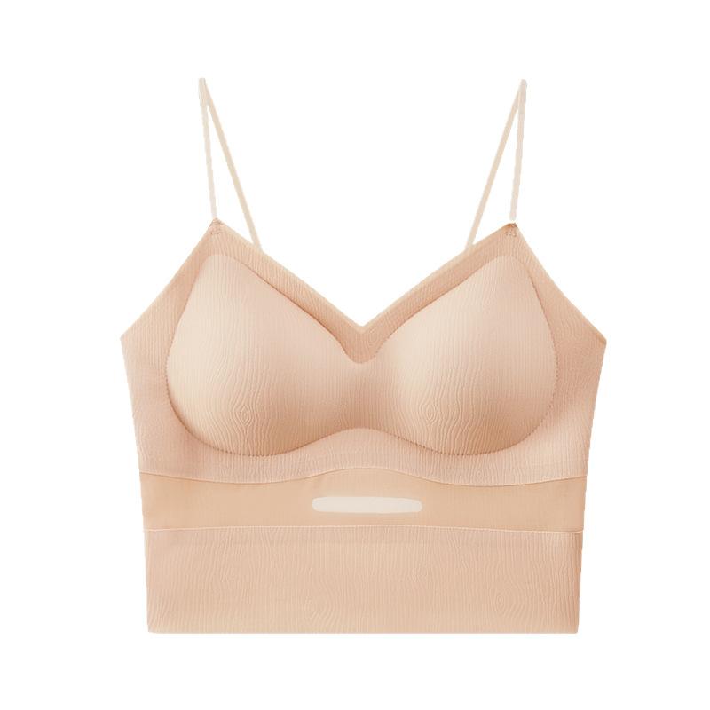 タンクトップ レディース 快適 通気性 無縫製 ノンワイヤー ブラトップ 胸パッド付き チューブトップ インナー 春夏