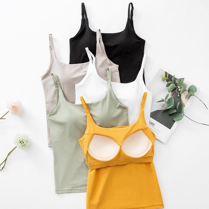 キャミソール レディース Uネック ノンワイヤー ブラトップ カップ付き インナー 部屋着 ルームウェア 普段使い 肌着 下着 ストレッチ 伸縮性 吸湿性 通気性 快適2