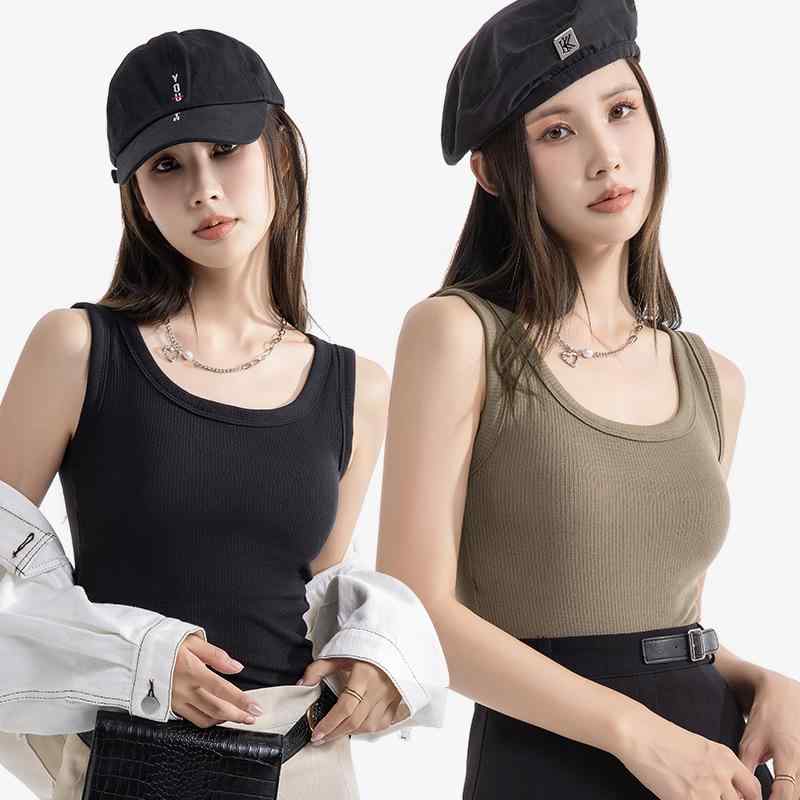 キャミソール レディース 女性用 羊毛 裏起毛 インナー ブラック ホワイト 脇高 肩紐 トップス2