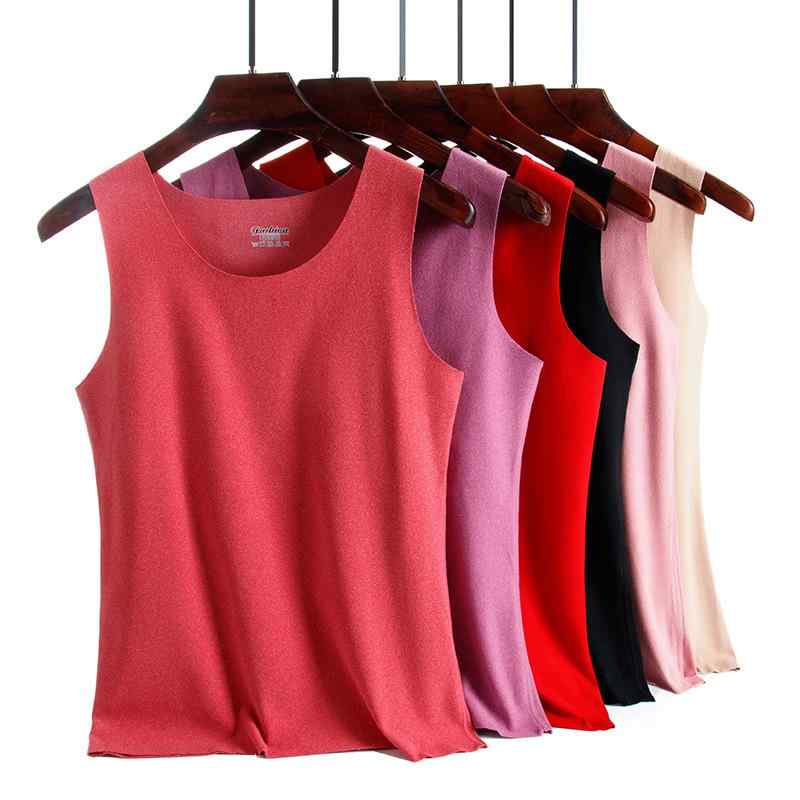 レディース 赤色 インナー 防寒 あったか ベスト 両面起毛 裏起毛 厚手 肌着 美 बॉडी トップス बड़ी सु..