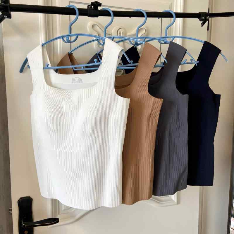 タンクトップ レディース 秋冬 裏起毛 スクエアネック 肩パッド入り インナー 部屋着 あったか 保温性 ストレッチ リブ