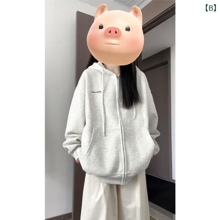 パーカー ゆったり カジュアル スタイル 男女兼用 ジップアップ ジャケット トップス ライトアウター sofapotato-10637188 ソファポテト サンプル画像2