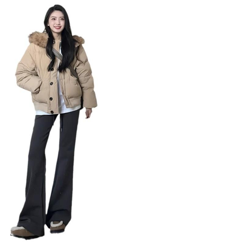 パンツ レディース 小柄さん向け 運動着 スウェットパンツ 150cm 深灰色 カジュアル ワイドレッグパンツ 春秋 着痩せ効果 微フレア 馬蹄パンツ