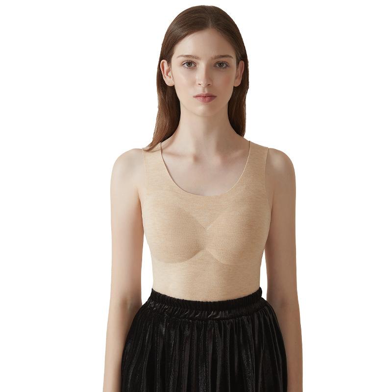 ベスト レディース 秋冬 暖かい 裏起毛 インナー ブラパッド付き 発熱 あったか ベスト 女性用 部屋着 ルームウェア 防寒着 重ね着