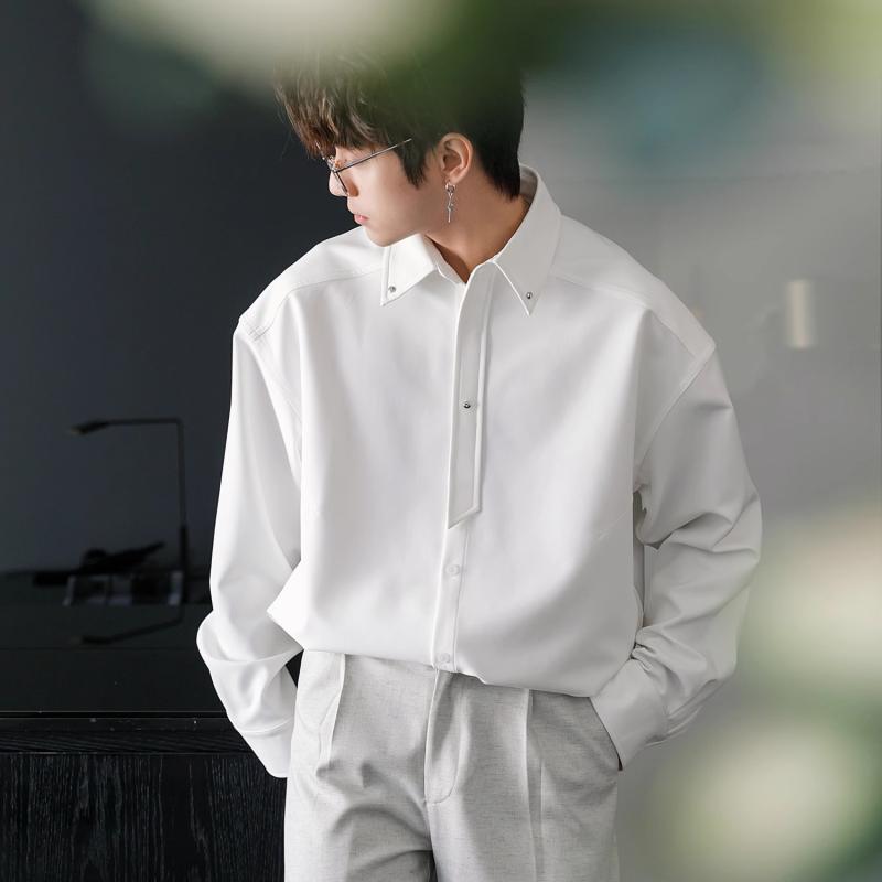 Rakuten - シャツ メンズ 男性用 ホワイト 白 ファッション デザイン 綺麗め 上品 カジュアル トップス 高級感