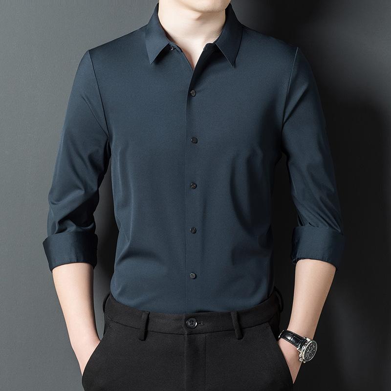 シャツ メンズ 男性用 長袖シャツ ビジネス カジュアル 無地 形態安定 イージーケア シンプル ベーシック 百搭