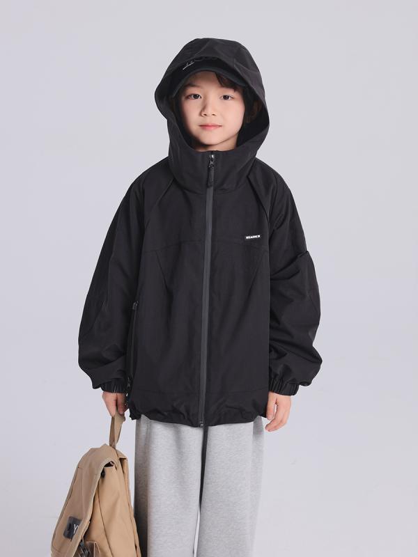 子供服 アウター 防水 連帽 ジャケット 男の子 上着 ファッション シンプル 普段使い