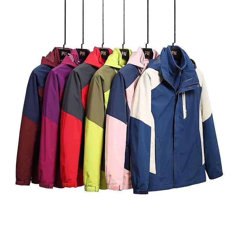 マウンテンパーカー 男性用 兼 女性用 秋冬 裏起毛 防寒 3way 取り外し可能 厚手 登山 スキー ウェア ロゴ印刷 可能 アウトドア