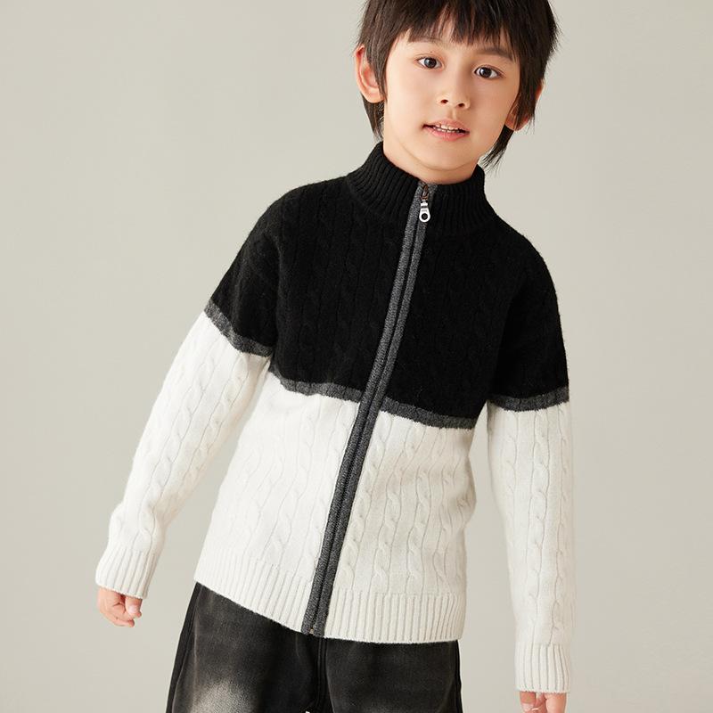 カーディガン 男の子 子供 ウール ニット アウター 中厚手 秋冬