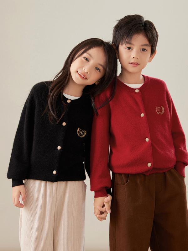 カーディガン キッズ 女の子 男の子 秋冬 新作 ウール ニット アウター 羽織り 上着 おしゃれ かわいい シングルブレスト 普段使い