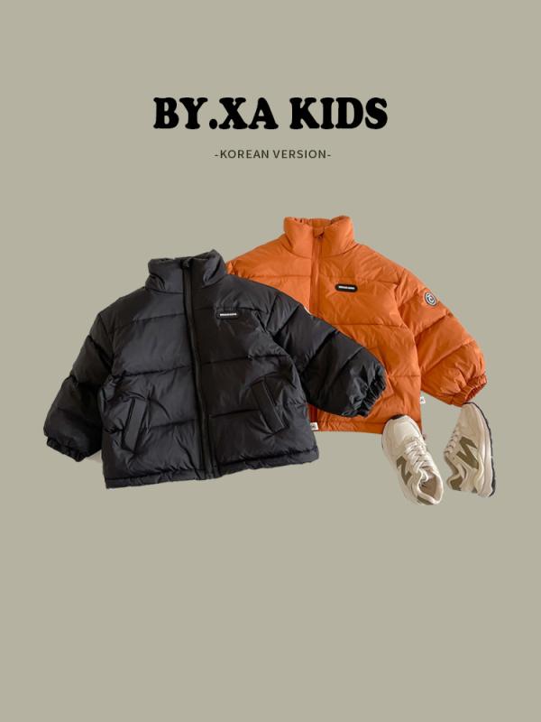 子供服 ダウンジャケット 男の子用 韓国風 シンプル スタンドカラー 厚手 アウター...