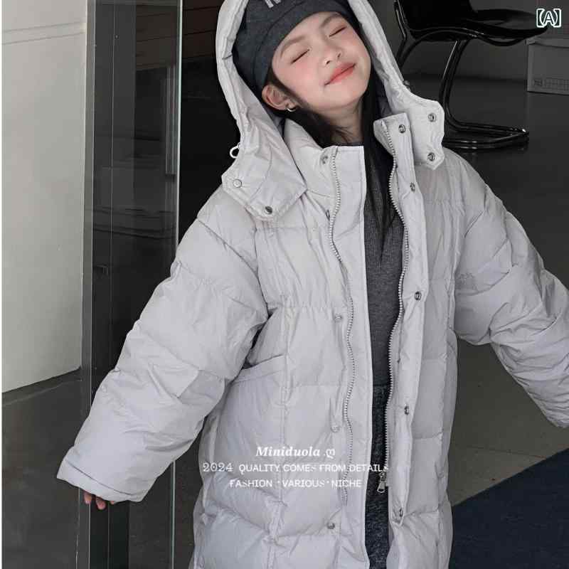 Coat - 子供服 秋冬 防寒 アウター 大判ポケット フード付き 保温 ジャケット
