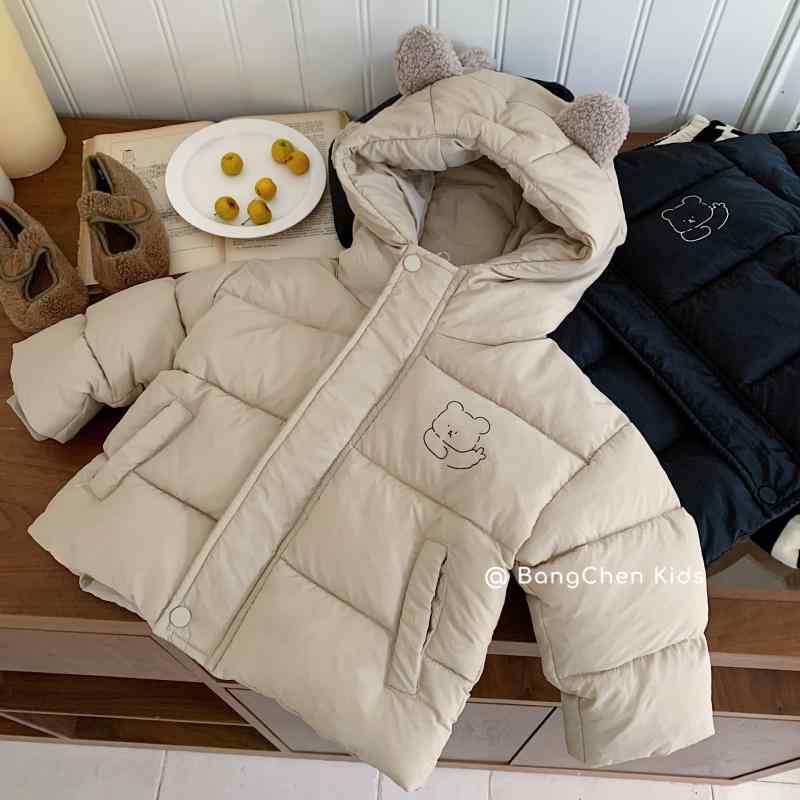 子供服 中綿入りジャケット 男の子 女の子 かわいい 耳付き フード付き アウター 韓国風 秋冬