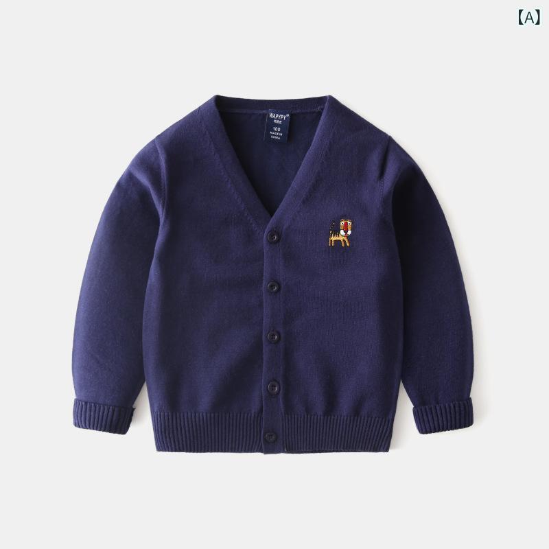 カーディガン キッズ 子供服 男の子 Vネック ニット セーター ベビー服 シングルブレスト トップス 女の子 かわいい おしゃれ ニットカーディガン