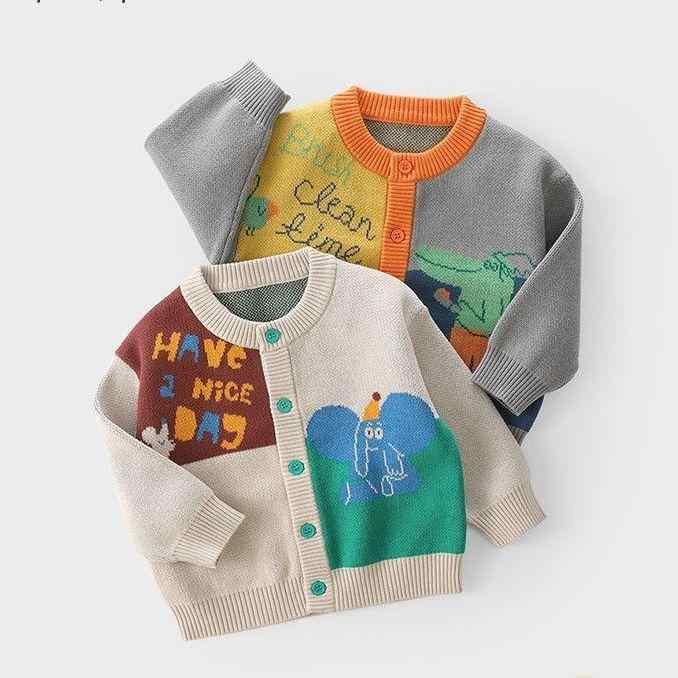 Sweater - カーディガン キッズ 子供服 配色 ニットカーディガン 男の子 ベビー 上着 羽織り物 春秋2