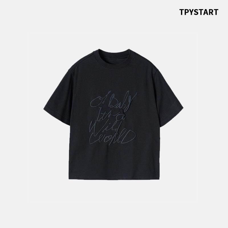 Rakuten - Tシャツ 男性用 UVカット 抗菌 接触冷感 半袖 トップス 240g パイル地 アルファベット カジュアルスタイル