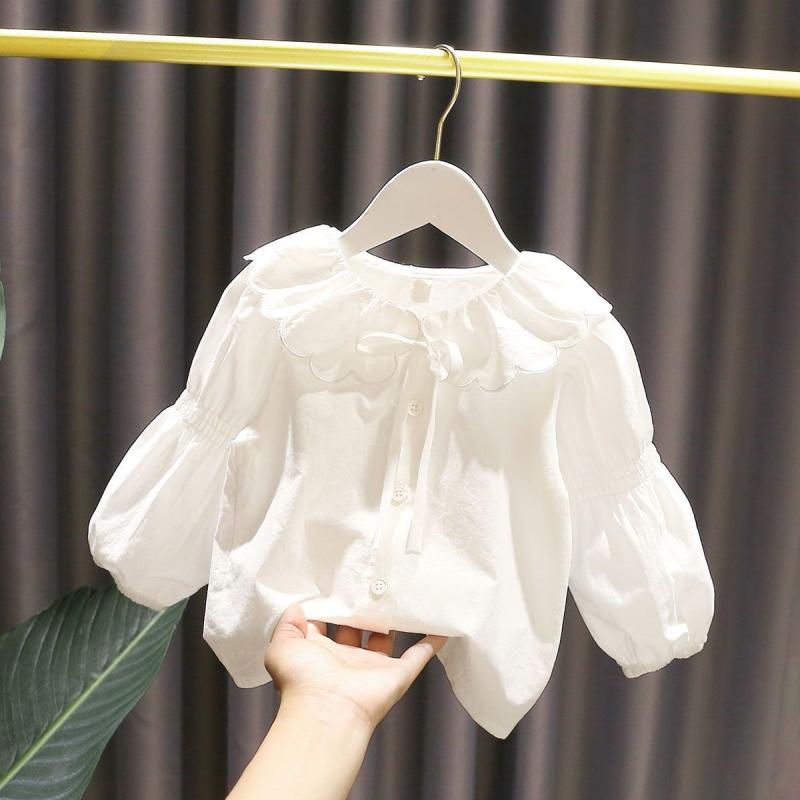 シャツ ガールズ レース 春夏 韓国風 刺繍 ハート かわいい おしゃれ