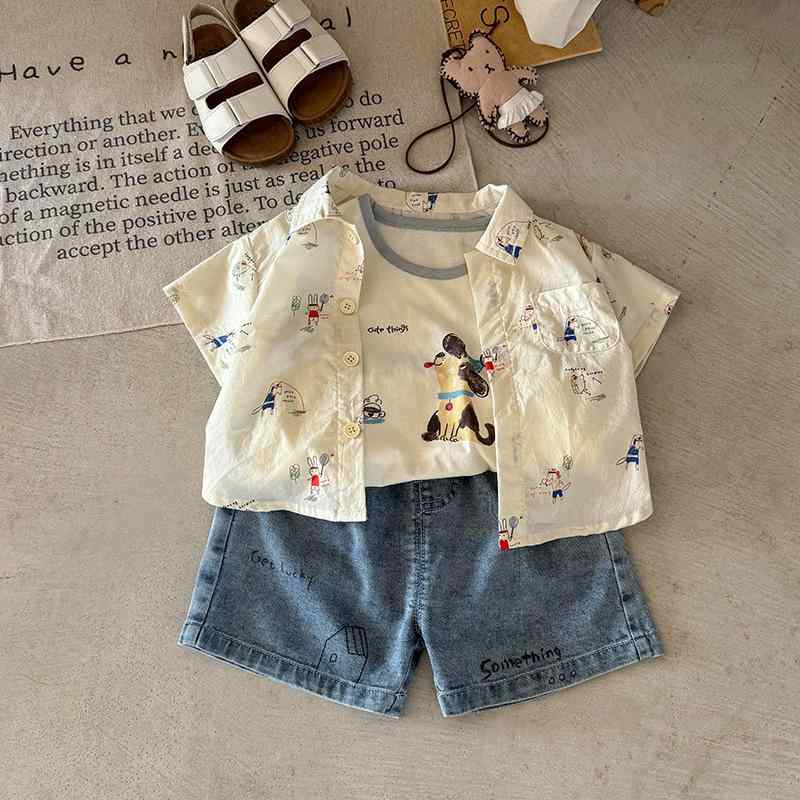 ベビー服 男の子 半袖シャツ 薄手 Tシャツ 夏 外出着 ベビー 夏服 A類