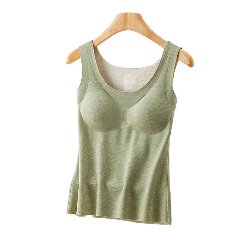 インナー レディース カップ付き あったかインナー 防臭 無縫製 徳绒 あったか ベスト 発熱 肌着