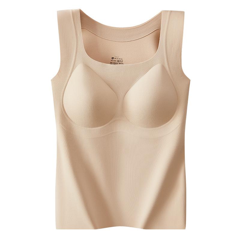 ベスト レディース ムース起毛 暖か 無縫製 発熱 ジェルパッド ストラップ固定 ジレ アウター2