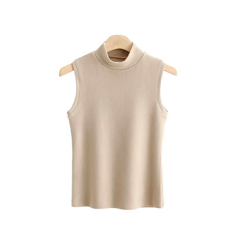 ベスト レディース 秋冬 接触温感 ヒアルロン酸配合 インナー トップス あったか 裏起毛 ハイネック